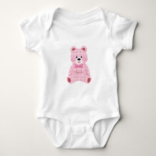 Body Nounours Gingham Rose (Devant)