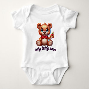 Body Nounours mignon avec pizza
