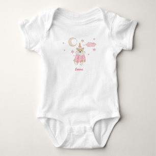 Body Nounours Teddy Bear rose, Lune et Étoiles