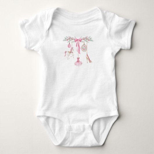 Body Nutcracker élégant aquarelle ballet rose Noël (Devant)