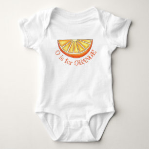 Body O est pour ORANGE Citrus Fruit Slice Alphabet Lett