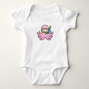 Body Octopus à la plongée avec tuba et lunettes de nata