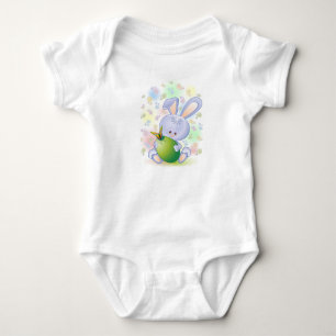 Body Oeuf de lapin de Pâques et fleurs Vêtements de béb