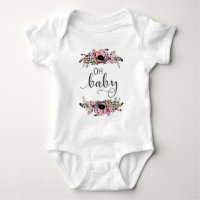 Oh Bébé | Bébé Fille Bohème Floral Plume Cadre Tut