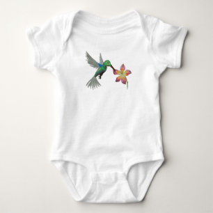 Body Oiseau et fleurs dessinés à la main
