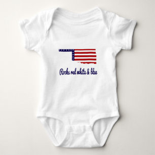 Body Oklahoma Rocks Rouge Blanc & Bleu Infant Creeper