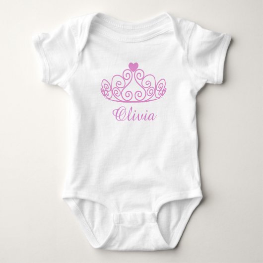 Body Olivia, Pink Princess Baby Tee, Ajouter le nom du  (Devant)