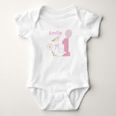 Body One silly Goose Personalize name First birthday (Devant)