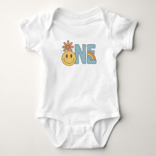 Body ONE - Smiley Face & Rainbow 1st Birthday Outfit