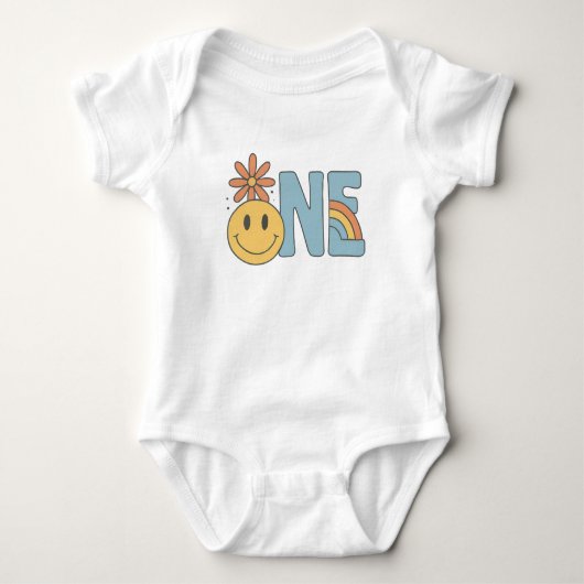 Body ONE - Smiley Face & Rainbow 1st Birthday Outfit (Devant)
