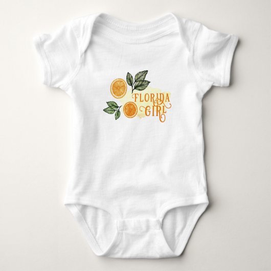 Body Orange agrumes Fruit Floride Girl Baby Bodysuit (Devant)