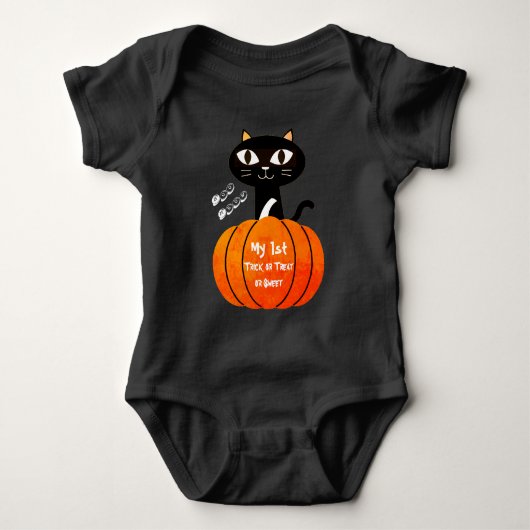 Body Orange Black Trick ou Treat Cat 1er Halloween (Devant)