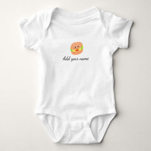 Body Orange burger aquarelle ajouter nom texte aliments (Devant)