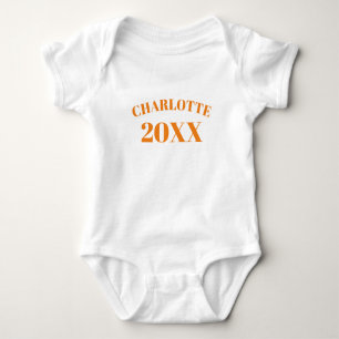 Body Orange personnalisé nom année numéro mignon 