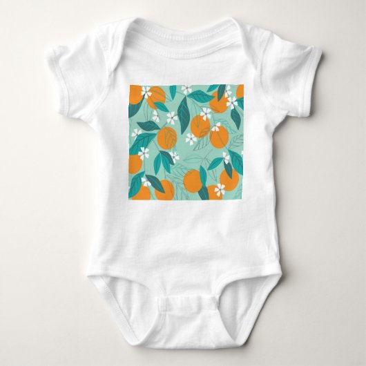 Body Oranges en fleurs, feuille, art vintage. (Devant)