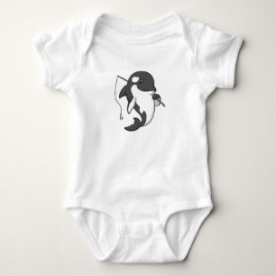 Body Orca comme Fisher avec une barre de pêche
