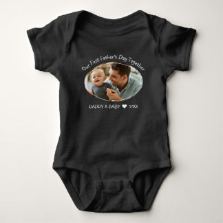 Body Our First Fathers Day Together Baby Photo Black
