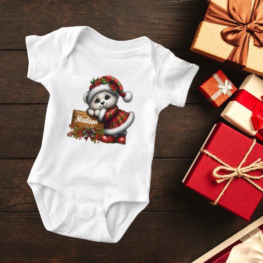 Body Ours de Noël de Fille Mignonne Avec Nom
