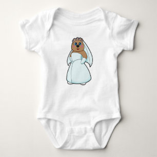 Body Ours en mariée avec couronne de fleurs