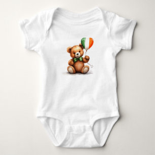 Body ours en peluche & ballon avec drapeau irlandais.