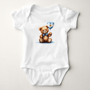 Body ours en peluche & ballon avec le drapeau argentin.