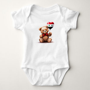 Body ours en peluche & ballon avec le drapeau syrien.
