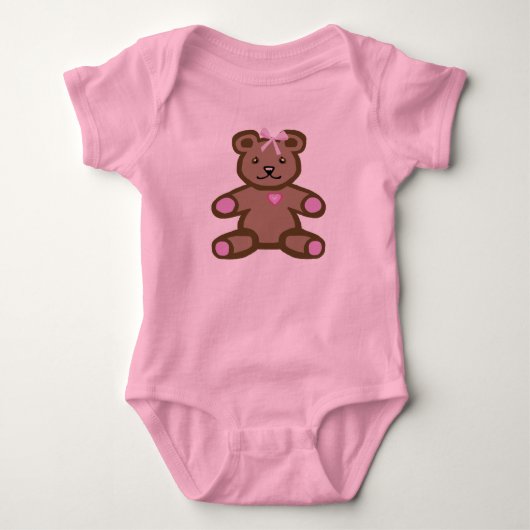Body Ours en peluche rose (Devant)