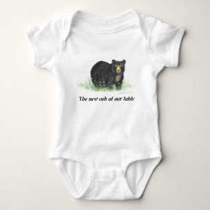 Body Ours noir en fleurs blanches, vêtements bébé