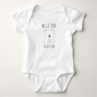 Ourson de premier anniversaire joli et sauvage noi