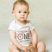 Body Ourson joyeux campeur aquarelle 1er anniversaire