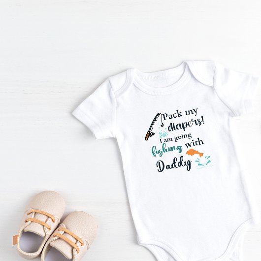 Body Pack mes Diapers Je vais pêcher avec papa