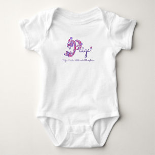 Body Paige P nom monogramme signifiant coeur bébé fille