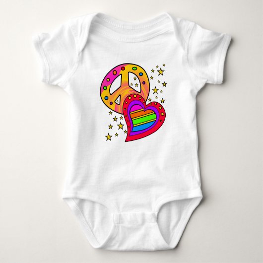 Body Paix, Amour, Joy Baby Bodysuit (Devant)