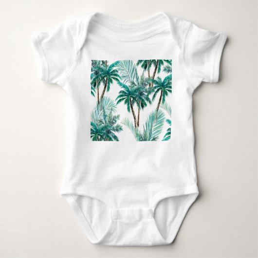 Body Palmier tropical : Motif de la jungle aquarelle. (Devant)