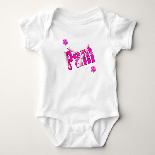 Body Pam, Nom Logo Avec Perroquets Blancs, Bodysuit Béb (Devant)
