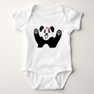 Body Panda adorable avec Bow rose