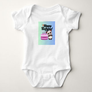 Body Panda Anniversaire Souhaite t-shirt bébé mignon et