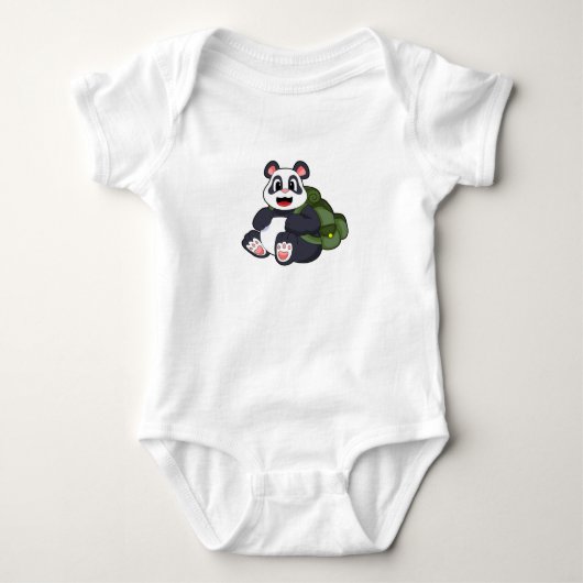 Body Panda comme randonneur avec sac à dos (Devant)