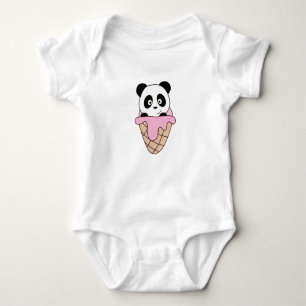 Body Panda Ours Crème de glace rose gaufre mignonne Ani