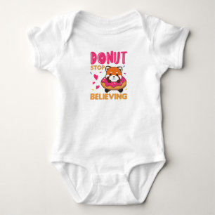 Body Panda Rouge Doux Animaux Drôle En Pink Donut