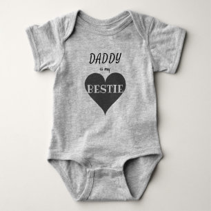 Body Papa Est Mon Bestie Coeur Papa Noir Et Gris