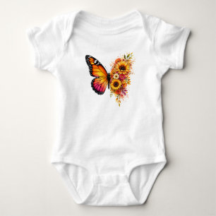 Body Papillon aquarelle Tournesol PNG Conception flora