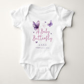 Body Papillon Bébé Mignon Cadeau Violet Nouveau-Né (Devant)