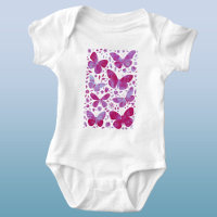 Papillons Aquarelle Magenta Rose
