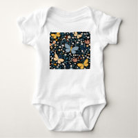 Papillons Floral : Dessin Main Sans Couture.