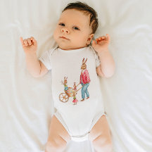 Pâques vintage Famille Rabbit Panier Oeuf Décorati