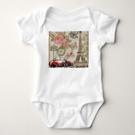 Body Paris Vintage : Style carte postale (Devant)