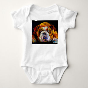 Body Pastel bulldog, portrait artistique moderne.