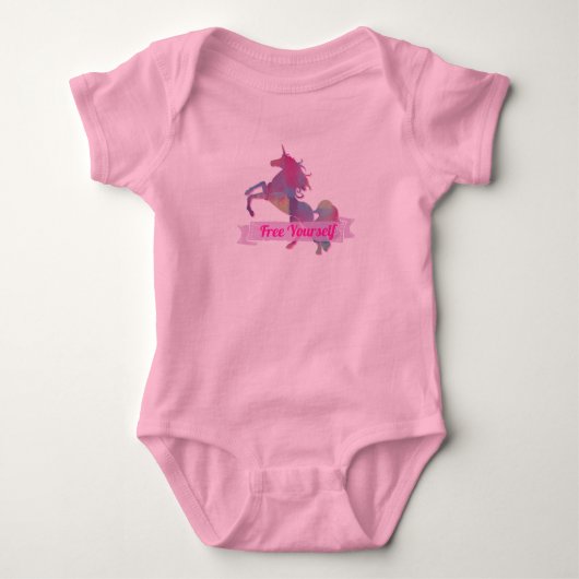 Body Pastel rose Abstrait Unicorne Silhouette (Devant)