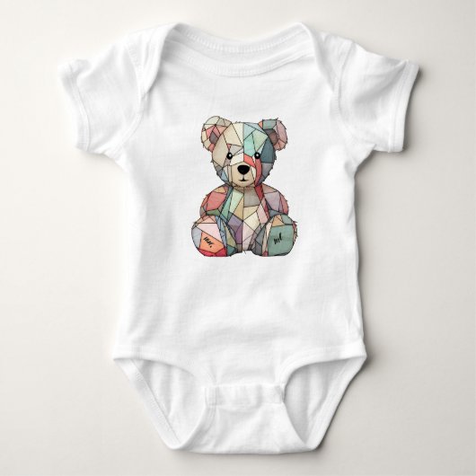 Body Patchwork Style bébé Ours et coeur Motif (Devant)